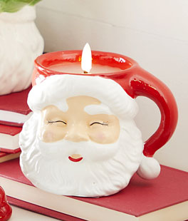 Ceramic Santa With Flameless Candle 4 Inch
