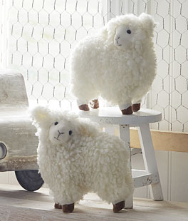 Sherpa Lamb Set of 2 Assorted - 8 Inch