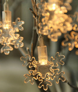 Battery Operated LED Snowflake String Lights - 6.5 Feet