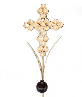 Memorial Solar Cross Stake - 40 Inches With 24 Lights