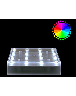 Color Changing Square Floral Light Base - 5 Inch 16 LED Uplight
