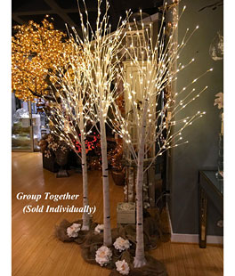 8 Foot White Birch Tree - 240 Warm White LED'S From The Light Garden