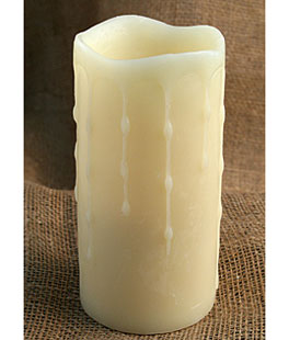 Unscented Ivory Drip 3x6 Battery Operated Candle with Dual Timer