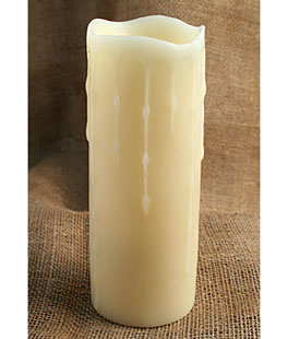 Unscented Ivory Drip 3x8 Battery Operated Candle with Dual Timer