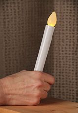 Super Bright  LED Hand Held Vigil Candlestick - 7 In
