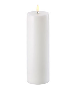 Uyuni 3 Inch x 9 Inch White Pillar Candle - Remote Ready