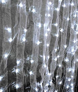 White LED Curtain 288 LED Lights 3 x 12 AC Power