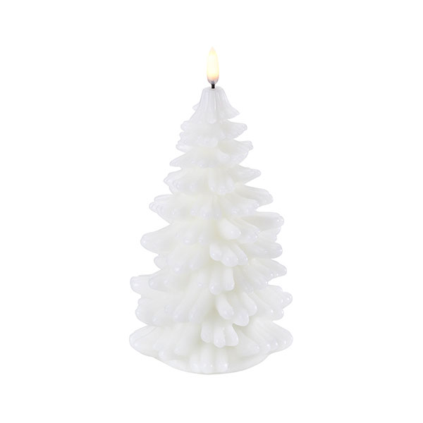 Uyuni 4.25 x 8 Inch White Christmas Tree Candle - Remote Ready