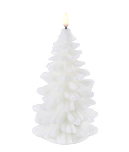 Uyuni 4.25 x 8 Inch White Christmas Tree Candle - Remote Ready