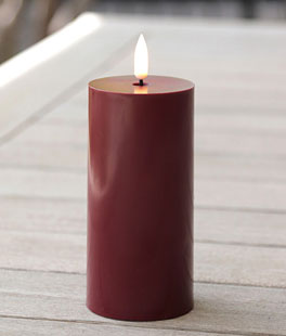 Wine Red Outdoor Flameless Candles Set of 3 - Timer
